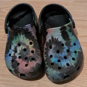 CROCS Kids Tie-Dye  - Black, Blue, Green